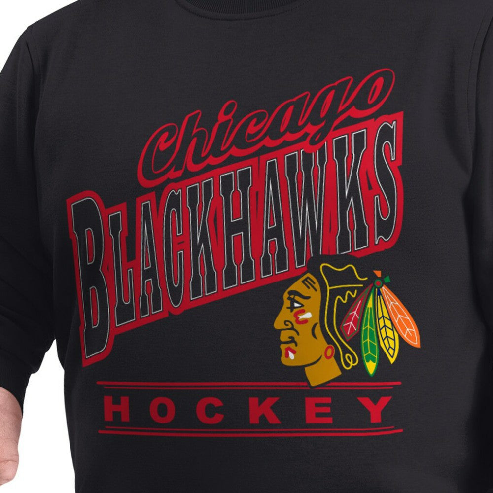 NHL Chicago Blackhawks G-III Sports by Carl Banks Adaptive Headliner Fleece Sweatshirt - Black