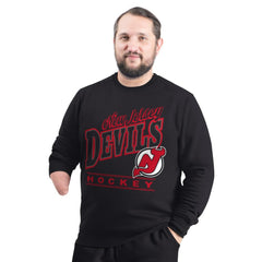 NHL New Jersey Devils G-III Sports by Carl Banks Adaptive Headliner Fleece Sweatshirt - Black