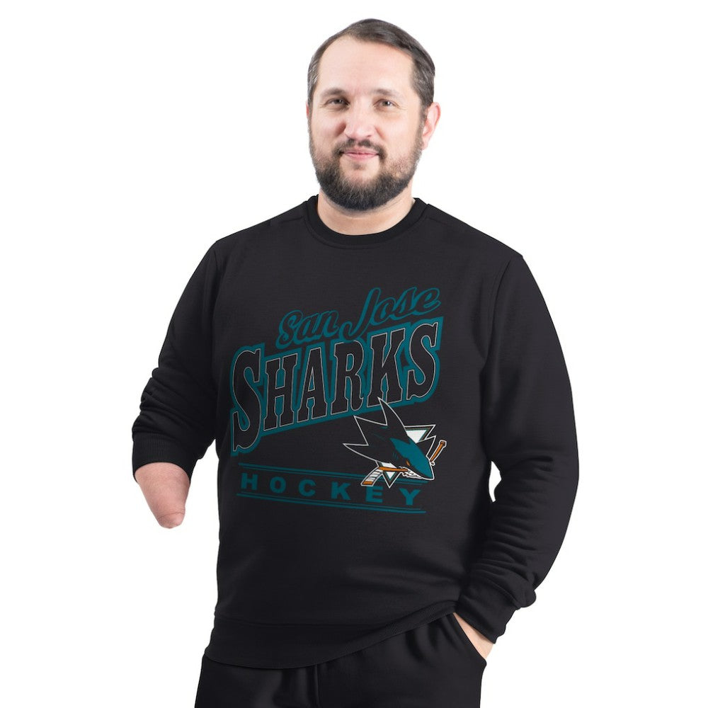 NHL San Jose Sharks G-III Sports by Carl Banks Adaptive Headliner Fleece Sweatshirt - Black
