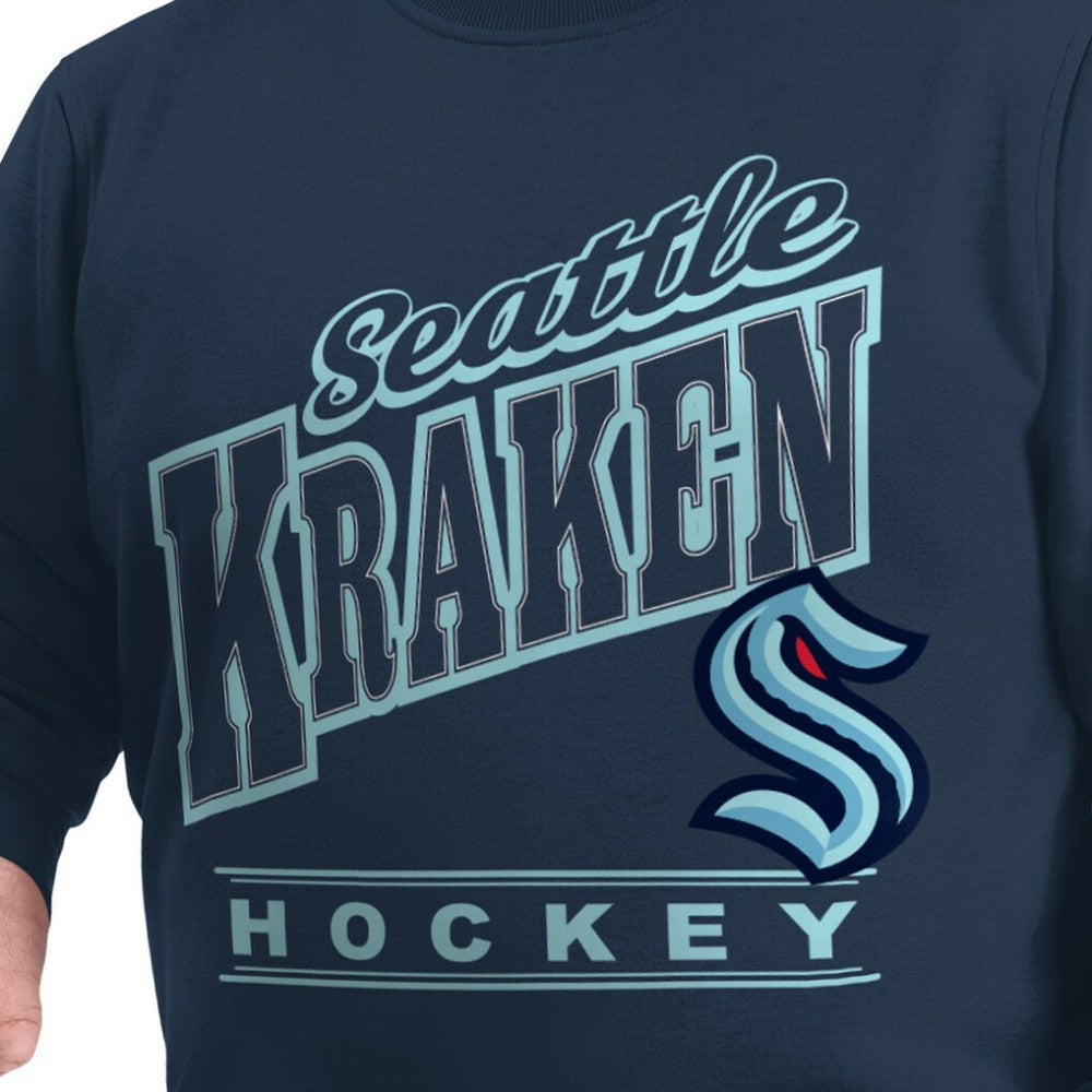NHL Seattle Kraken G-III Sports by Carl Banks Adaptive Headliner Fleece Sweatshirt - Deep Sea Blue