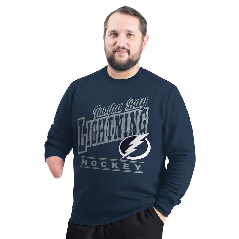NHL Tampa Bay Lightning G-III Sports by Carl Banks Adaptive Headliner Fleece Sweatshirt - Navy