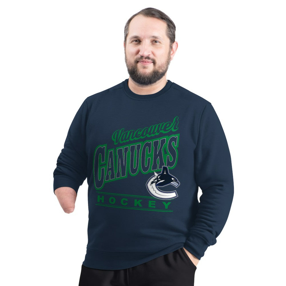 NHL Vancouver Canucks G-III Sports by Carl Banks Adaptive Headliner Fleece Sweatshirt - Navy