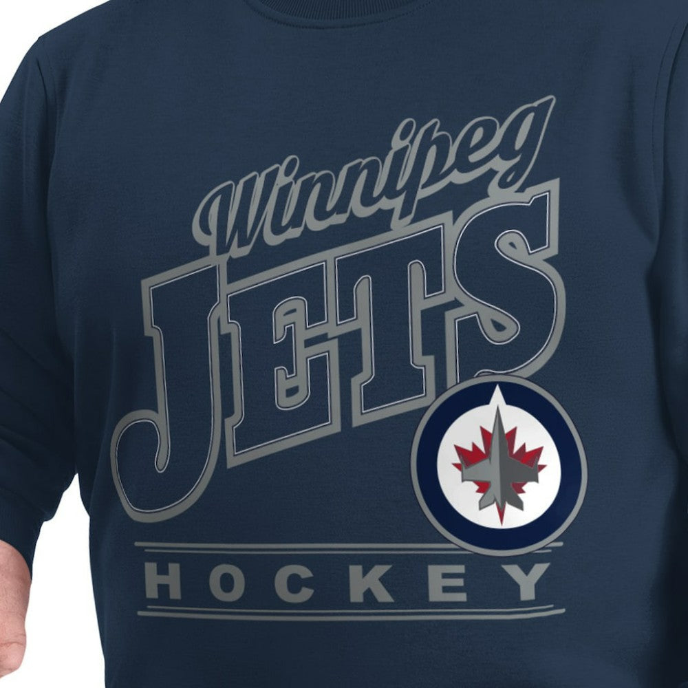 NHL Winnipeg Jets G-III Sports by Carl Banks Adaptive Headliner Fleece Sweatshirt - Navy