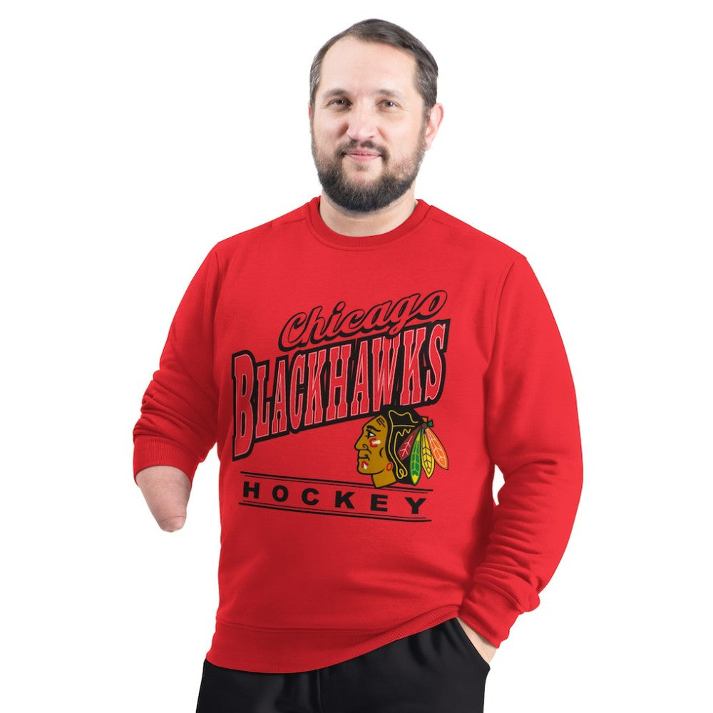 NHL Chicago Blackhawks G-III Sports by Carl Banks Adaptive Headliner Fleece Sweatshirt - Red