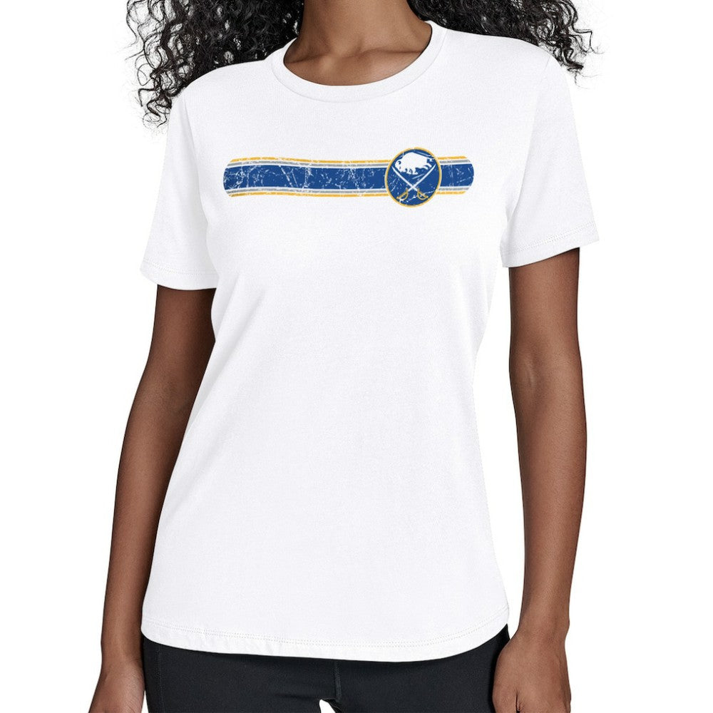 NHL Buffalo Sabres Starter Women's Team Stripe T-Shirt - White