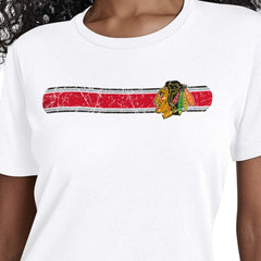 NHL Chicago Blackhawks Starter Women's Team Stripe T-Shirt - White