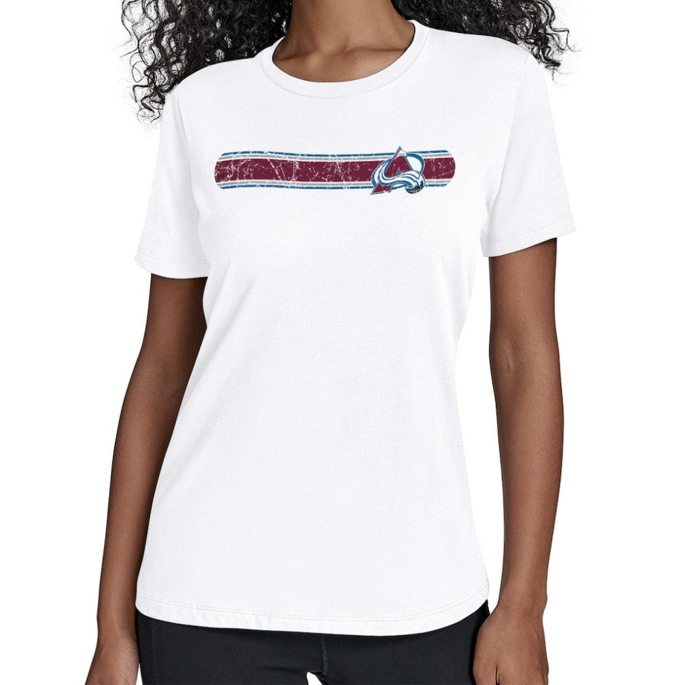 NHL Colorado Avalanche Starter Women's Team Stripe T-Shirt - White