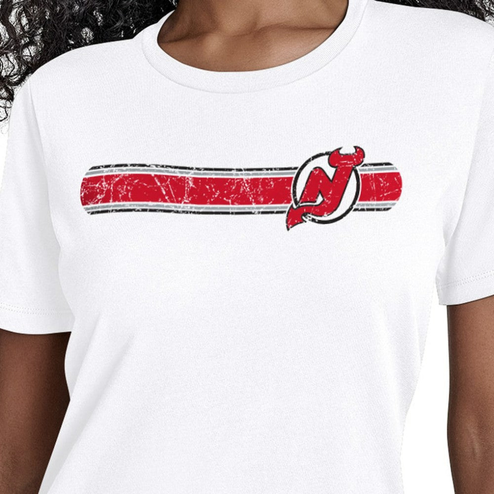 NHL New Jersey Devils Starter Women's Team Stripe T-Shirt - White