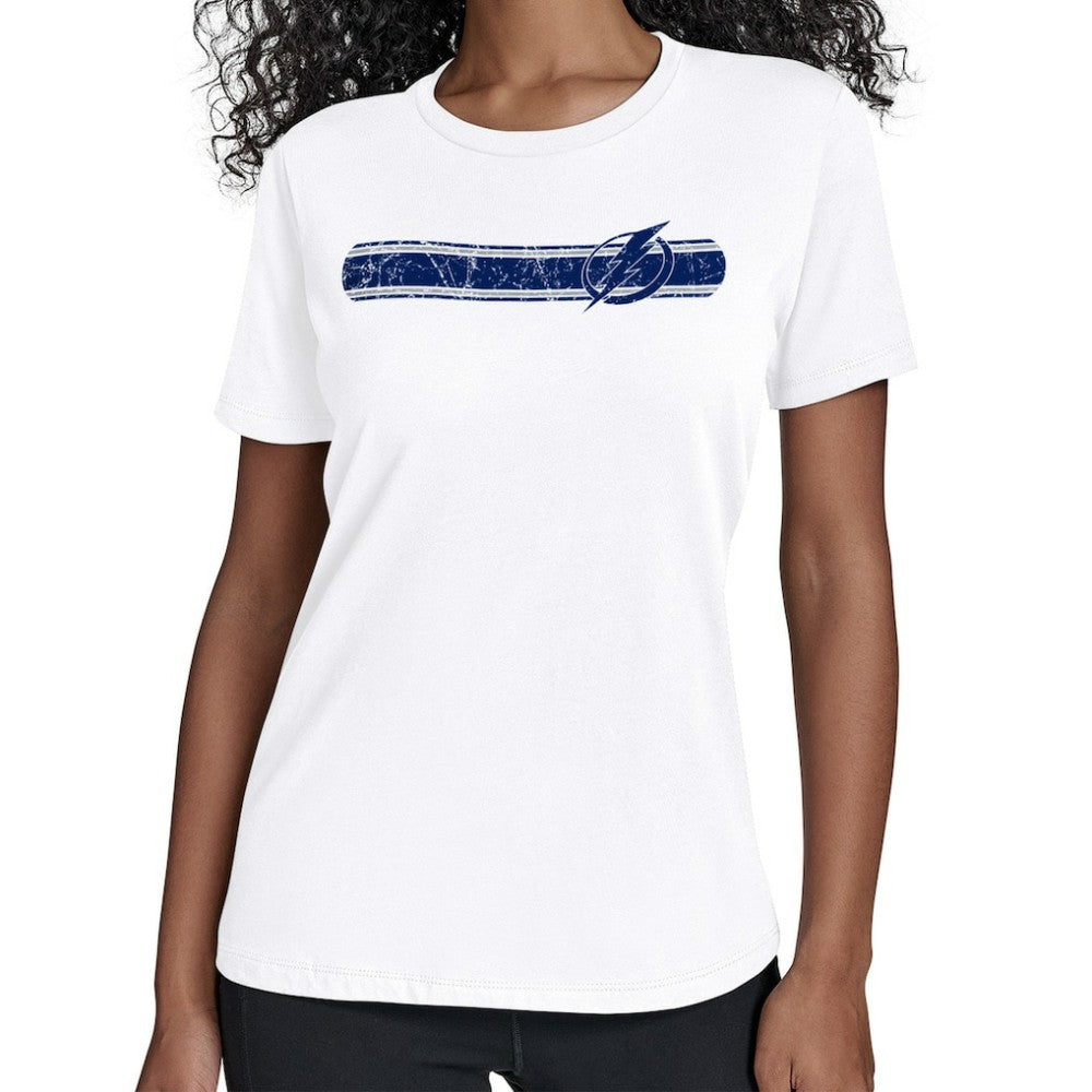 NHL Tampa Bay Lightning Starter Women's Team Stripe T-Shirt - White
