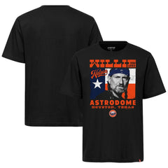 Houston Astros x Willie Nelson Sportiqe Unisex Astrodome Tri-Blend T-Shirt - Black T-shirts