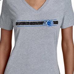 Orlando Magic Starter Women's Team Stripe V-Neck T-Shirt Gray