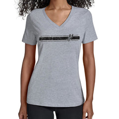 San Antonio Spurs Starter Women's Team Stripe V-Neck T-Shirt Gray