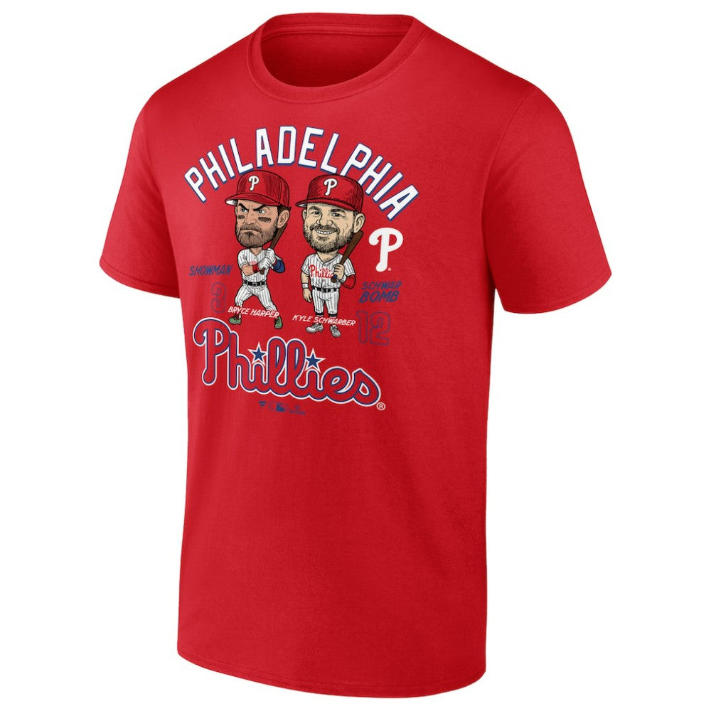 Bryce Harper & Kyle Schwarber Philadelphia Phillies Player Duo T-Shirt - Red T-shirts
