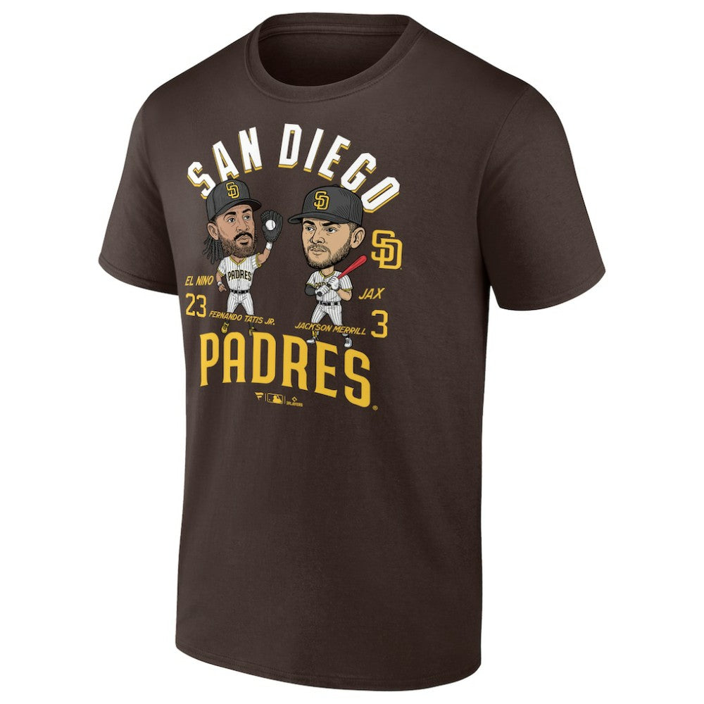 Fernando Tatis Jr. & Jackson Merrill San Diego Padres Player Duo T-Shirt - Brown T-shirts