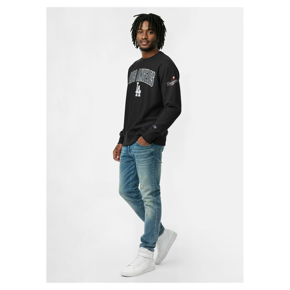 Los Angeles Dodgers Champion Reverse Weave Chenille Sweatshirt - Black Sweatshirts