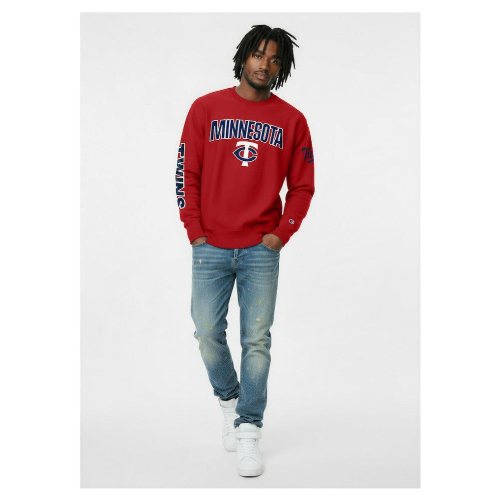 Minnesota Twins Champion Reverse Weave Chenille Sweatshirt - Red Sweatshirts
