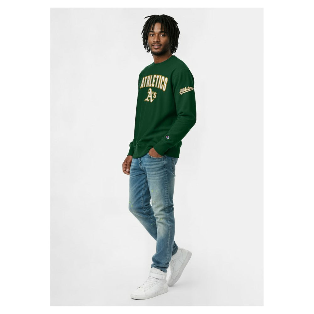 Athletics Champion Reverse Weave Chenille Sweatshirt - Green Sweatshirts