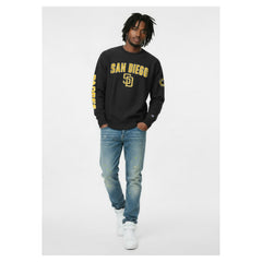 San Diego Padres Champion Reverse Weave Chenille Sweatshirt - Black Sweatshirts