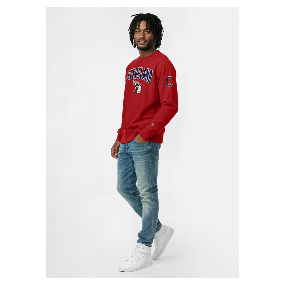 Cleveland Guardians Champion Reverse Weave Chenille Sweatshirt - Red Sweatshirts