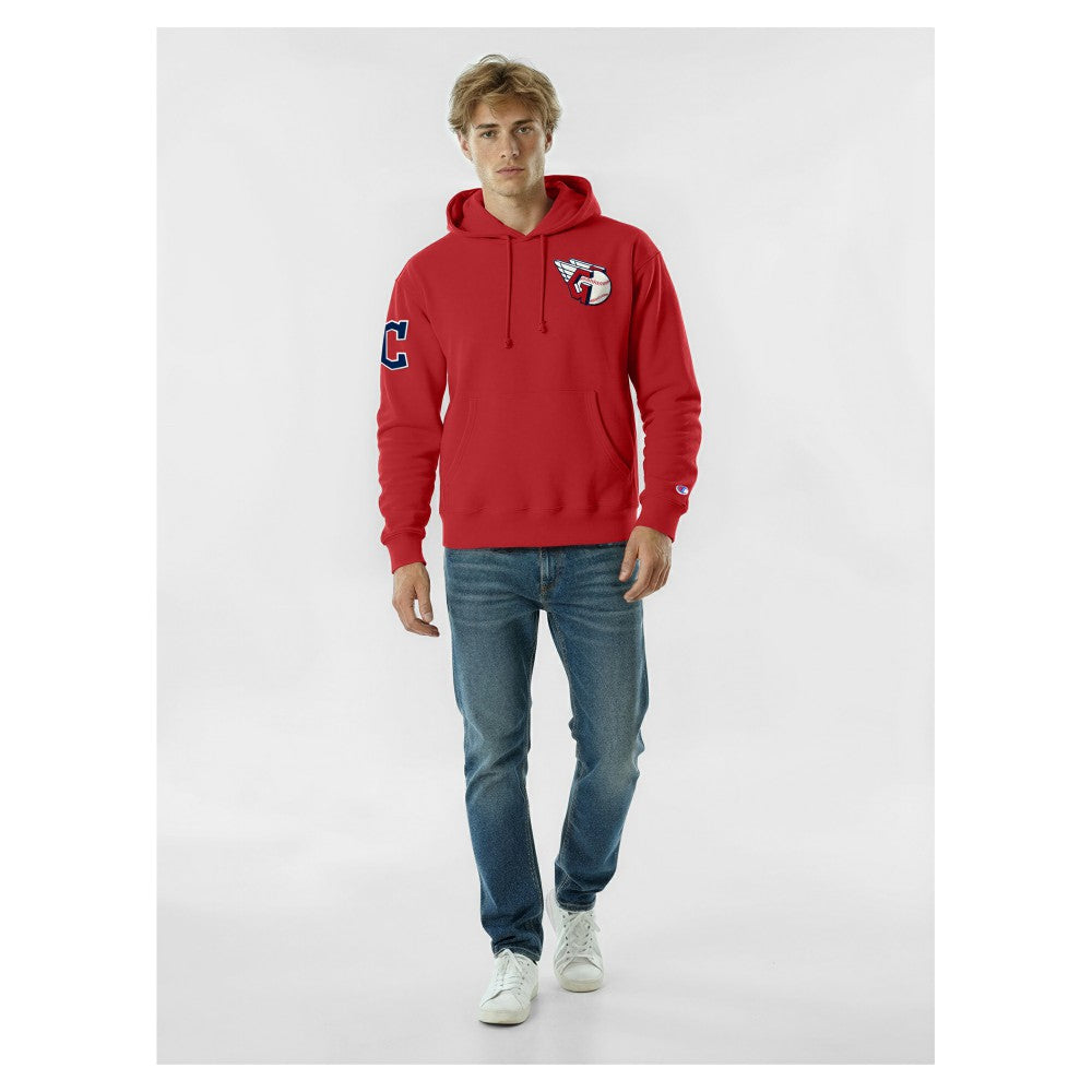 Cleveland Guardians Champion Reverse Weave Chenille Hoodie - Red Hoodies