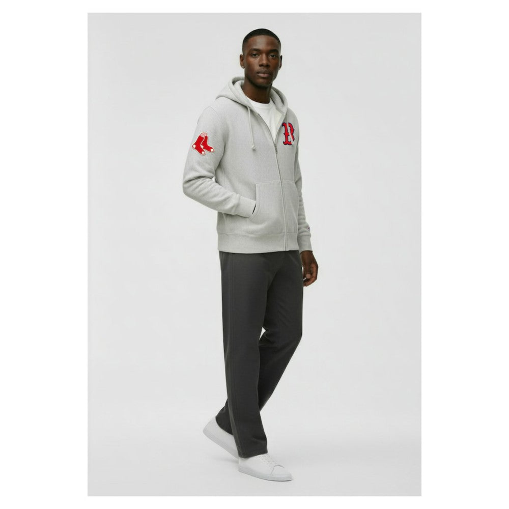 Boston Red Sox Champion Reverse Weave Chenille Full-Zip Hoodie - Gray Hoodies