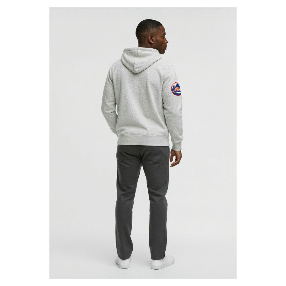 New York Mets Champion Reverse Weave Chenille Full-Zip Hoodie - Gray Hoodies