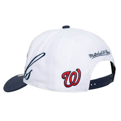 Washington Nationals Mitchell & Ness Unisex XL Script Pro Crown Adjustable Hat - White/Navy Hats