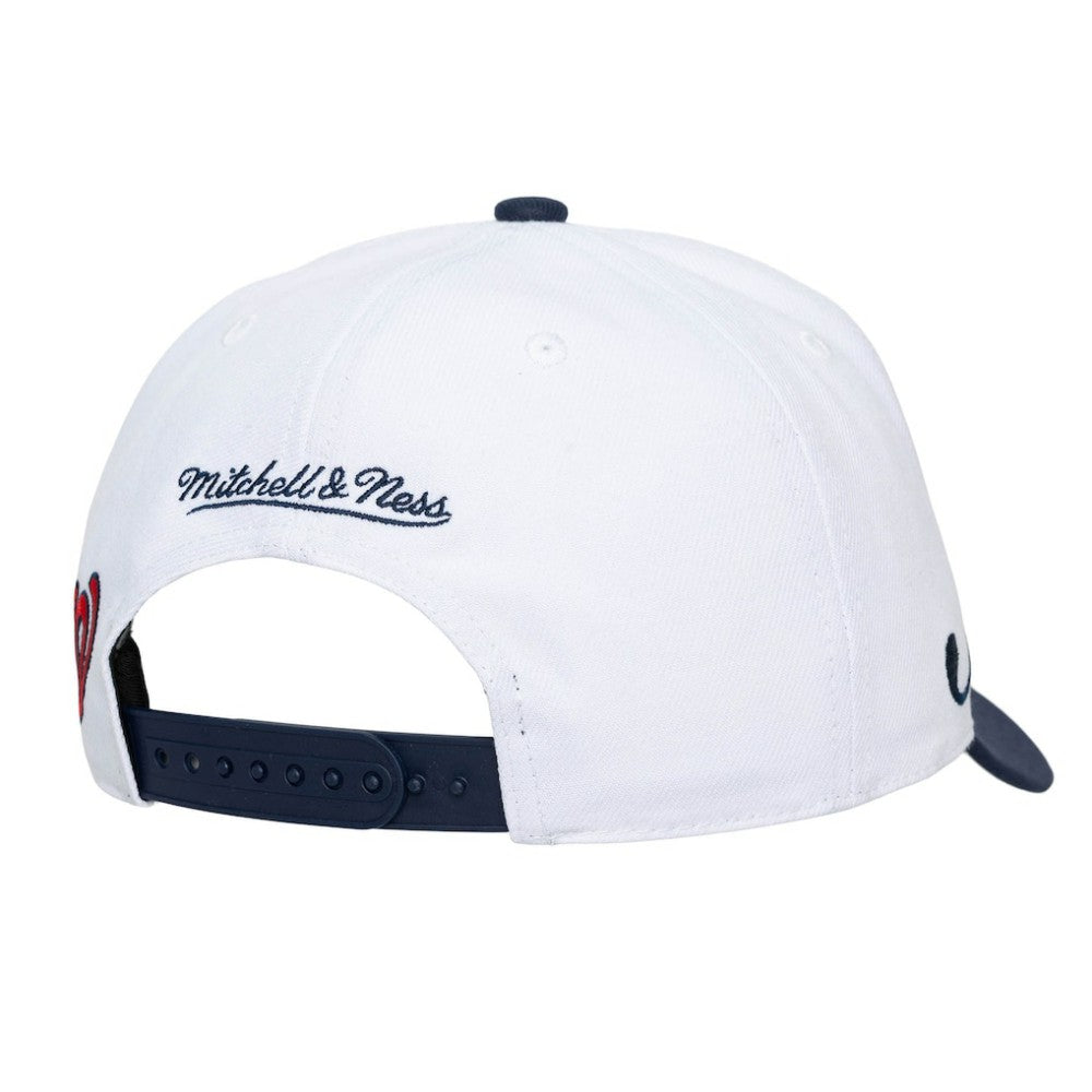 Washington Nationals Mitchell & Ness Unisex XL Script Pro Crown Adjustable Hat - White/Navy Hats