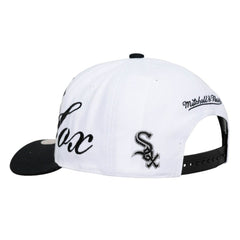 Chicago White Sox Mitchell & Ness Unisex XL Script Pro Crown Snapback Hat - White/Black Hats