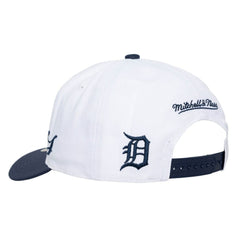 Detroit Tigers Mitchell & Ness Unisex XL Script Pro Crown Snapback Hat - White/Navy Hats