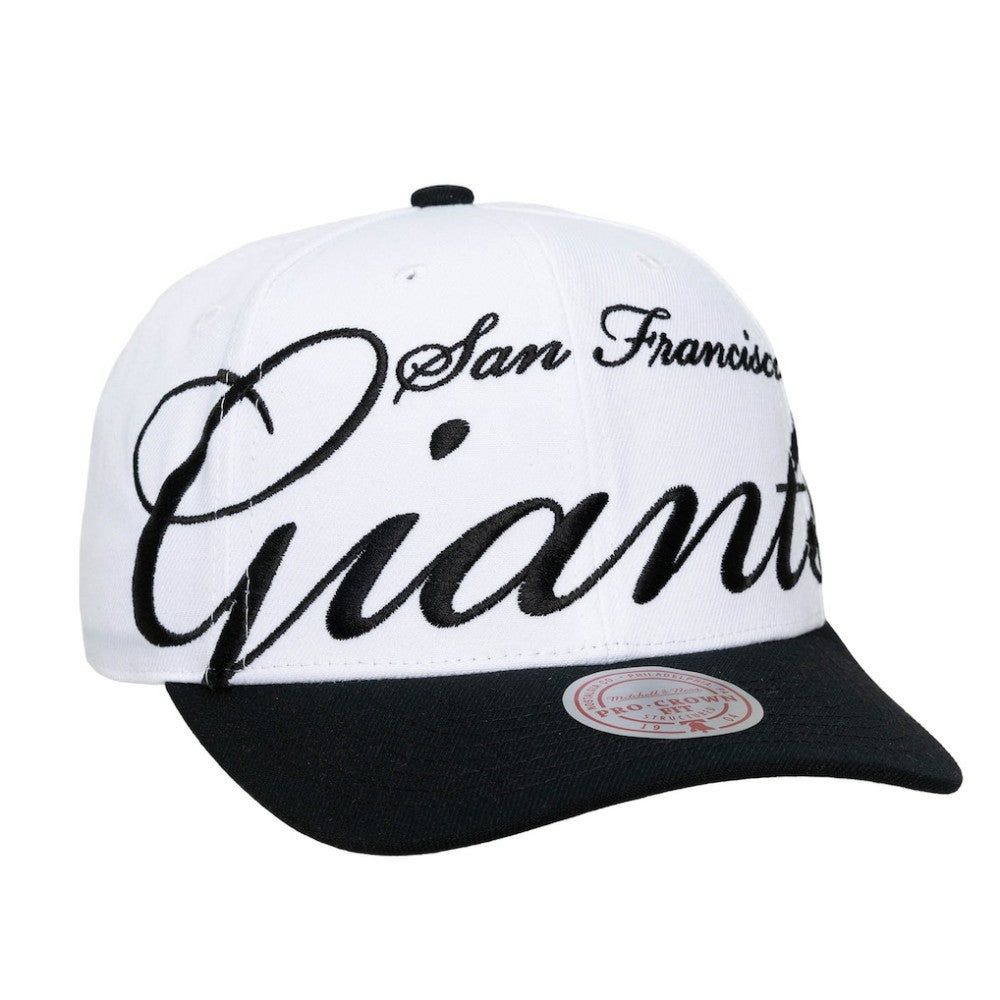 San Francisco Giants Mitchell & Ness Unisex XL Script Pro Crown Adjustable Hat - White/Black Hats