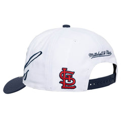 St. Louis Cardinals Mitchell & Ness Unisex XL Script Pro Crown Adjustable Hat - White/Navy Hats
