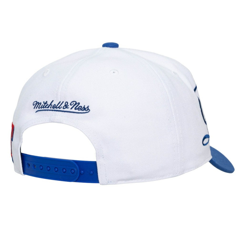 Texas Rangers Mitchell & Ness Unisex XL Script Pro Crown Adjustable Hat - White/Royal Hats