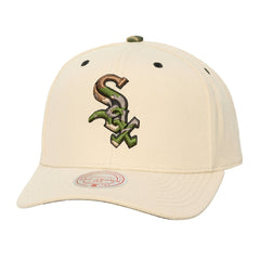 Chicago White Sox Mitchell & Ness Unisex Camo Logo Pro Crown Snapback Hat - Cream Hats