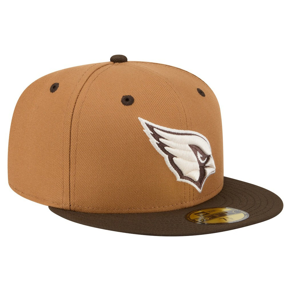Arizona Cardinals New Era Two-Tone Walnut 59FIFTY Fitted Hat Light Brown/Dark Brown