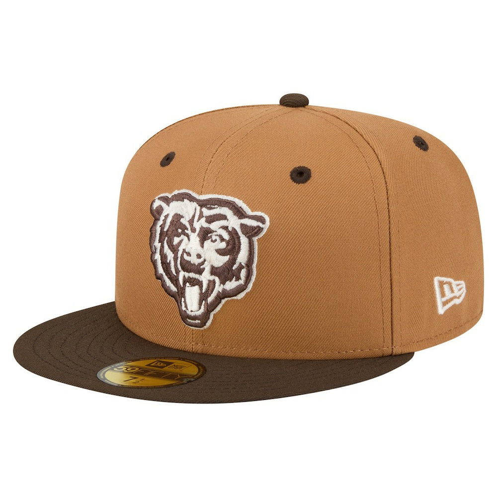 Chicago Bears New Era Two-Tone Walnut 59FIFTY Fitted Hat Light Brown/Dark Brown