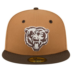 Chicago Bears New Era Two-Tone Walnut 59FIFTY Fitted Hat Light Brown/Dark Brown