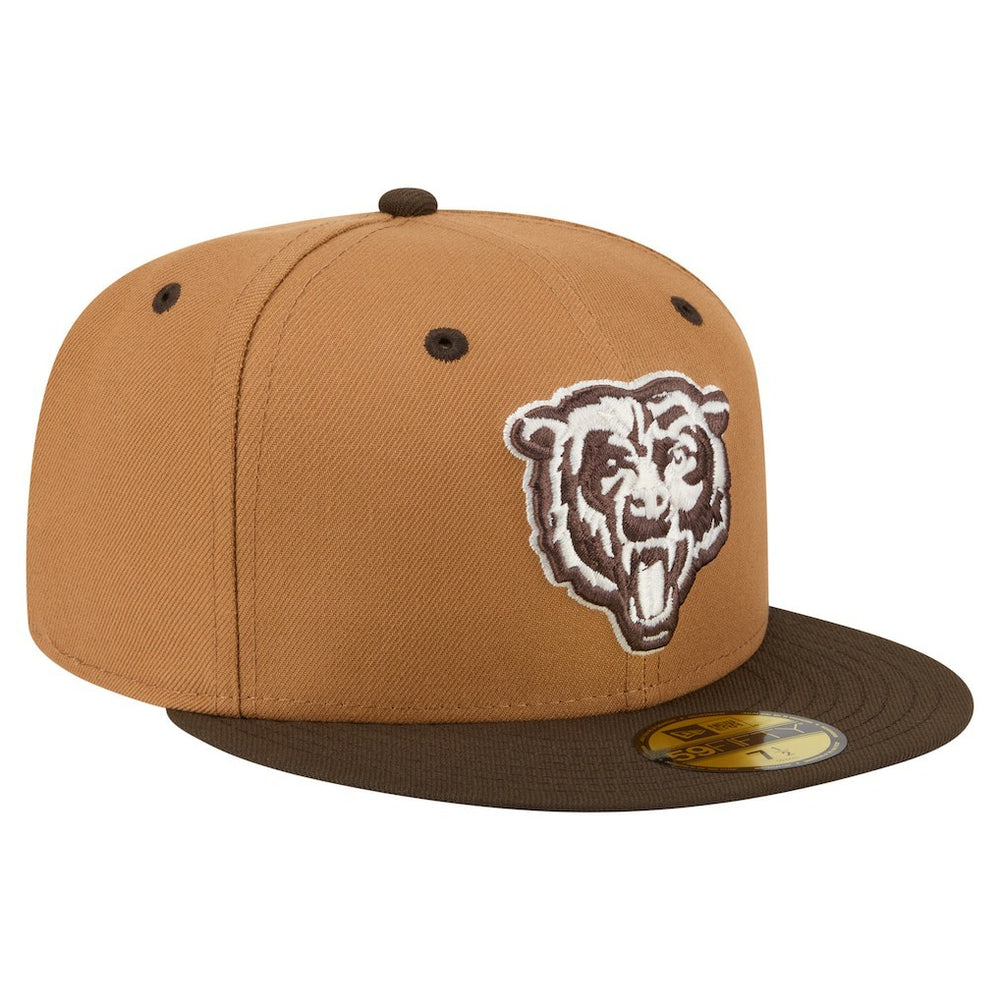 Chicago Bears New Era Two-Tone Walnut 59FIFTY Fitted Hat Light Brown/Dark Brown