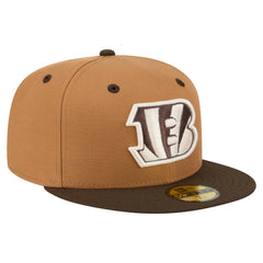 Cincinnati Bengals New Era Two-Tone Walnut 59FIFTY Fitted Hat Light Brown/Dark Brown
