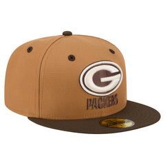 Green Bay Packers New Era Two-Tone Walnut 59FIFTY Fitted Hat Light Brown/Dark Brown