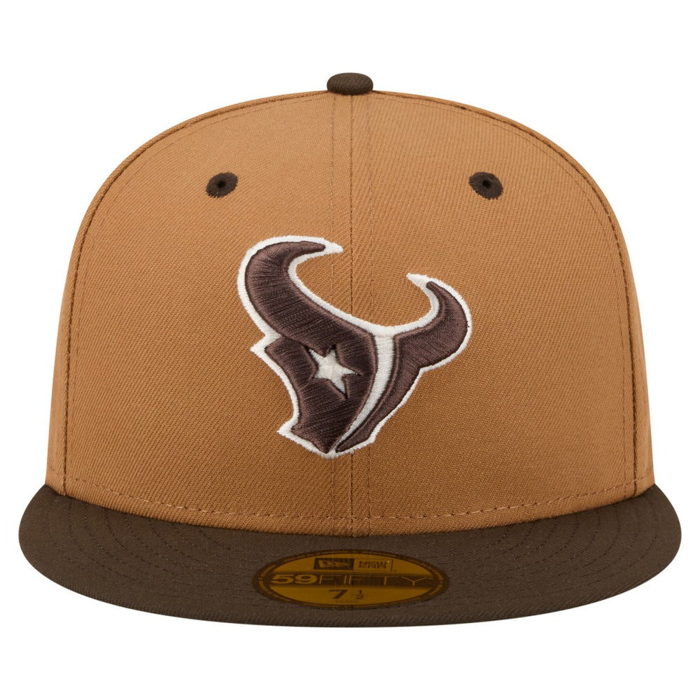 Houston Texans New Era Two-Tone Walnut 59FIFTY Fitted Hat Light Brown/Dark Brown