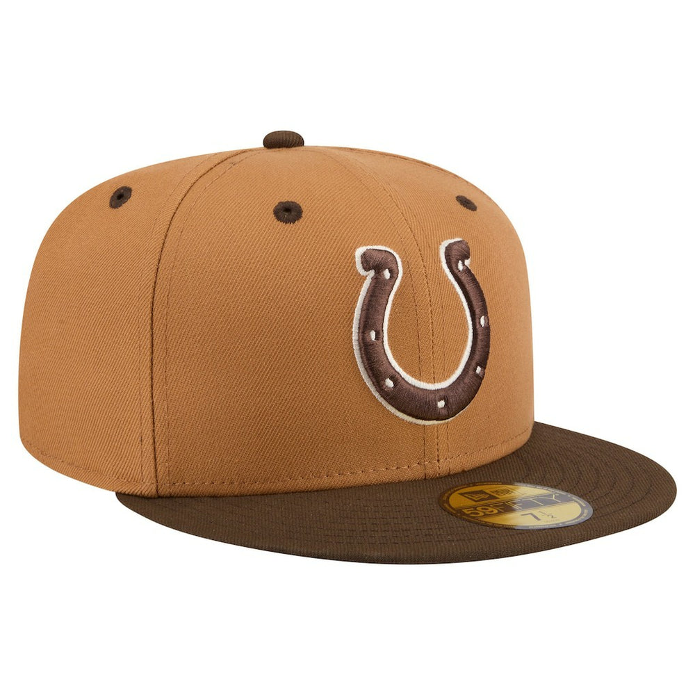 Indianapolis Colts New Era Two-Tone Walnut 59FIFTY Fitted Hat Light Brown/Dark Brown