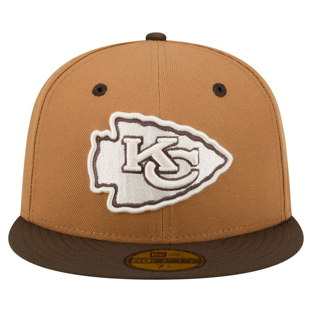 Kansas City Chiefs New Era Two-Tone Walnut 59FIFTY Fitted Hat Light Brown/Dark Brown