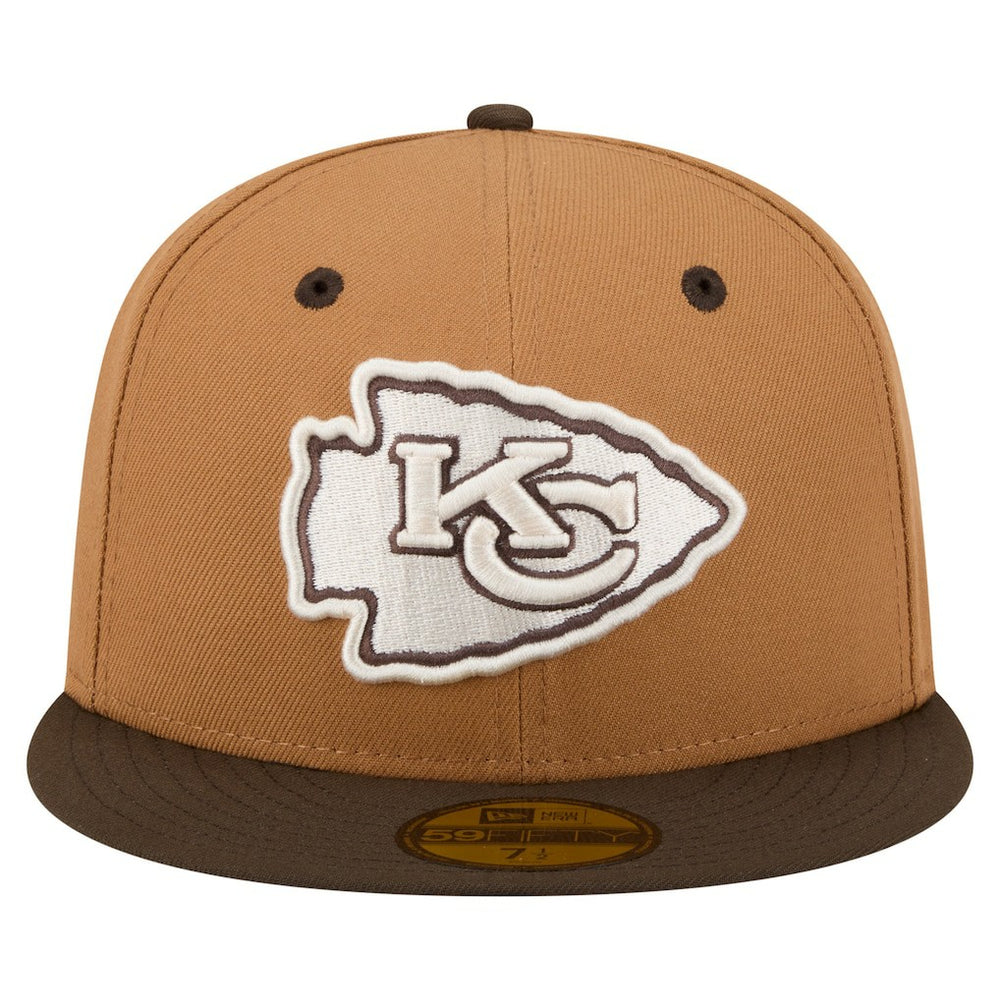 Kansas City Chiefs New Era Two-Tone Walnut 59FIFTY Fitted Hat Light Brown/Dark Brown