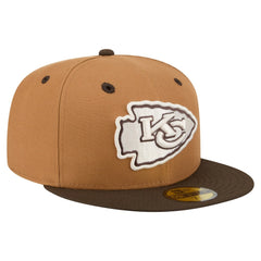 Kansas City Chiefs New Era Two-Tone Walnut 59FIFTY Fitted Hat Light Brown/Dark Brown