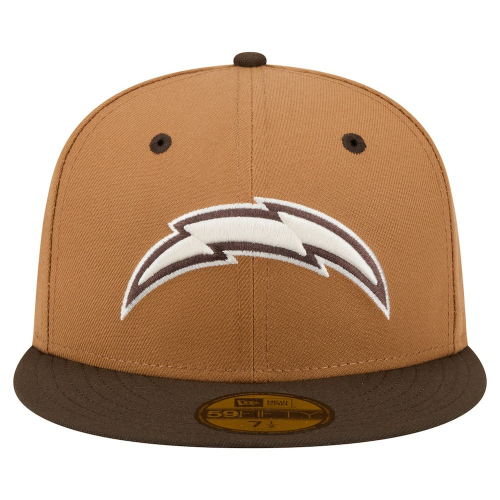 Los Angeles Chargers New Era Two-Tone Walnut 59FIFTY Fitted Hat Light Brown/Dark Brown