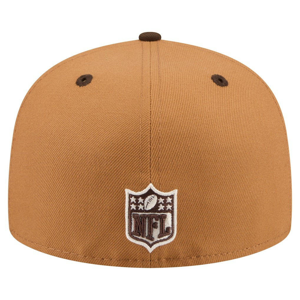 Miami Dolphins New Era Two-Tone Walnut 59FIFTY Fitted Hat Light Brown/Dark Brown
