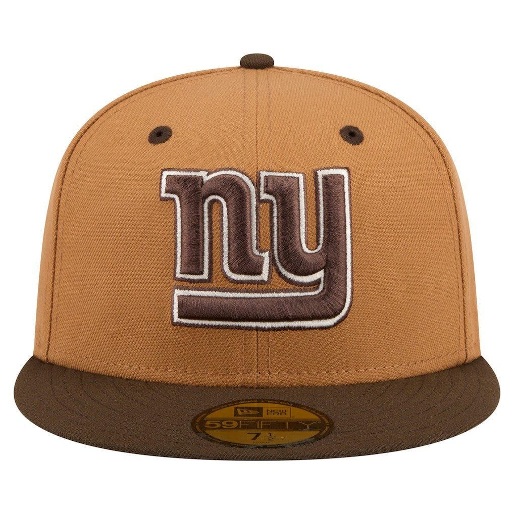 New York Giants New Era Two-Tone Walnut 59FIFTY Fitted Hat Light Brown/Dark Brown
