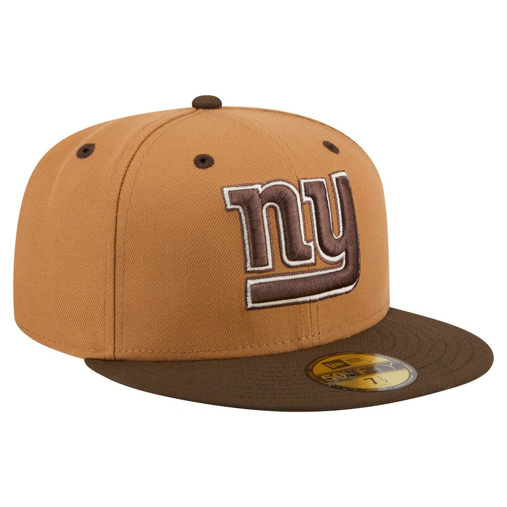 New York Giants New Era Two-Tone Walnut 59FIFTY Fitted Hat Light Brown/Dark Brown