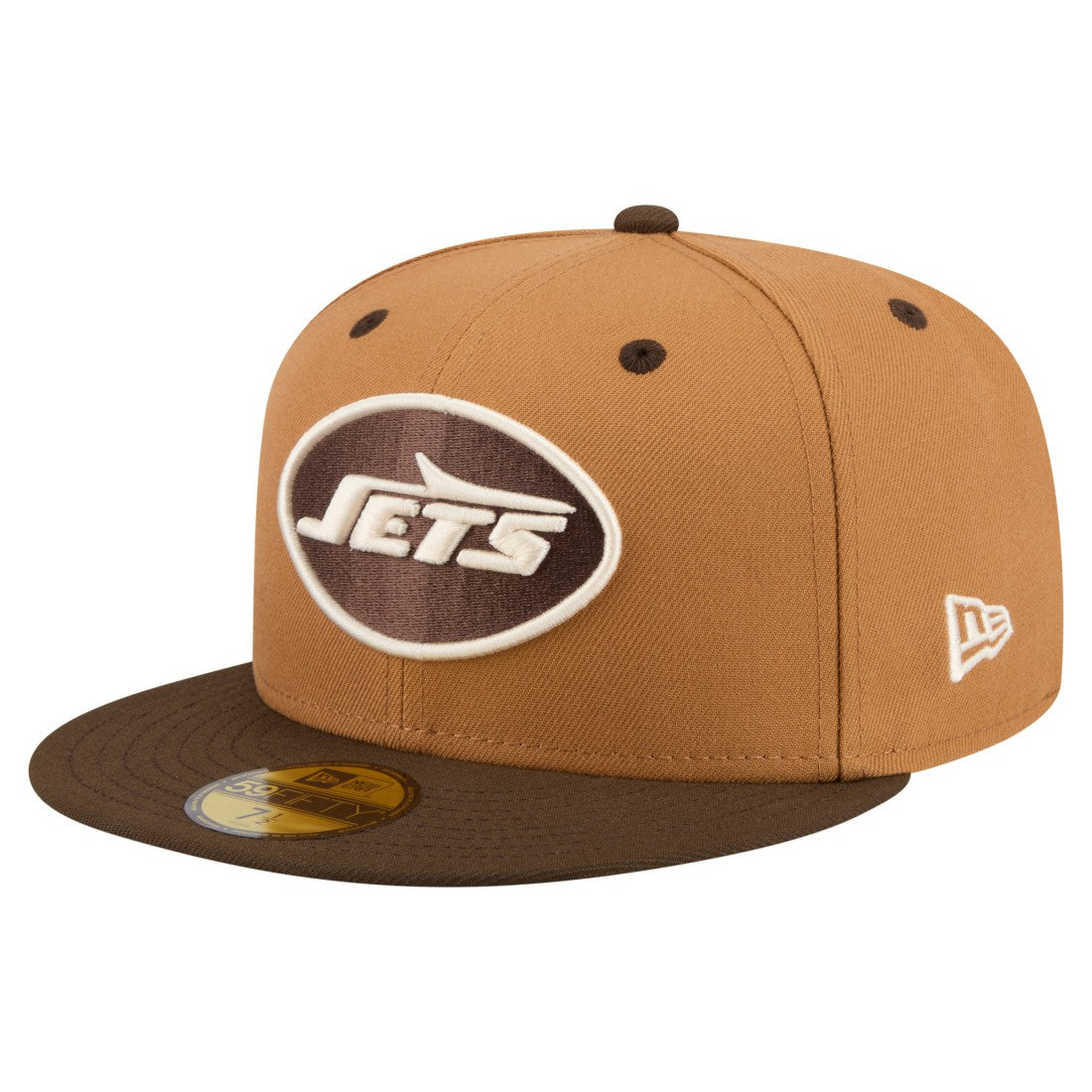 New York Jets New Era Two-Tone Walnut 59FIFTY Fitted Hat Light Brown/Dark Brown